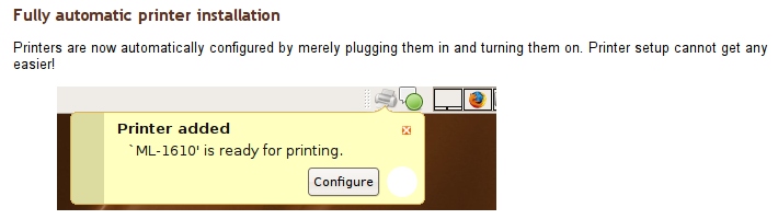 Fully automatic printer installation